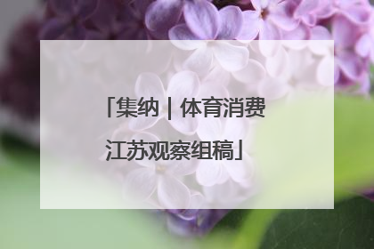 集纳｜体育消费江苏观察组稿