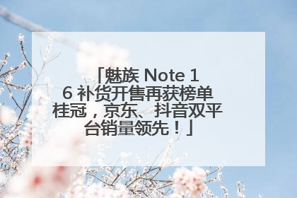 魅族 Note 16 补货开售再获榜单桂冠，京东、抖音双平台销量领先！