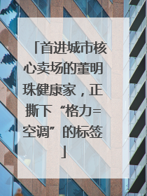 首进城市核心卖场的董明珠健康家，正撕下“格力=空调”的标签