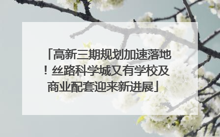 高新三期规划加速落地！丝路科学城又有学校及商业配套迎来新进展