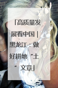 高质量发展看中国｜黑龙江：做好耕地“土”文章