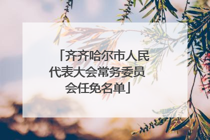 齐齐哈尔市人民代表大会常务委员会任免名单