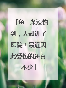 鱼一条没钓到，人却进了医院！最近因此受伤的还真不少