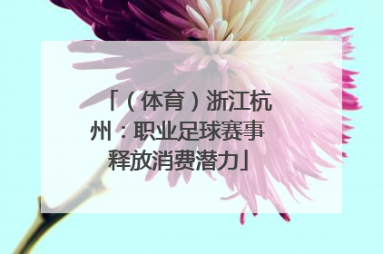 （体育）浙江杭州：职业足球赛事释放消费潜力