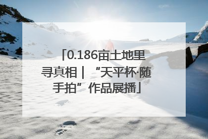 0.186亩土地里寻真相｜“天平杯·随手拍”作品展播
