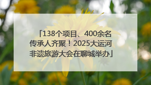 138个项目、400余名传承人齐聚！2025大运河非遗旅游大会在聊城举办