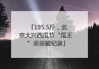 195.5斤，北京大兴西瓜节“瓜王”重量破纪录