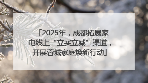 2025年，成都拓展家电线上“立买立减”渠道，开展蓉城家庭焕新行动