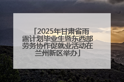 2025年甘肃省雨露计划毕业生暨东西部劳务协作促就业活动在兰州新区举办