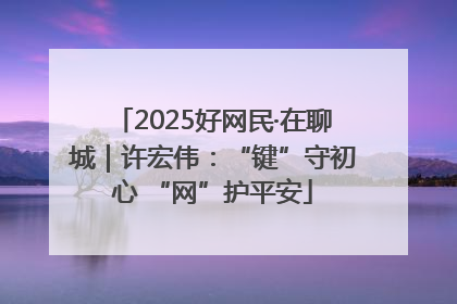 2025好网民·在聊城｜许宏伟：“键”守初心 “网”护平安