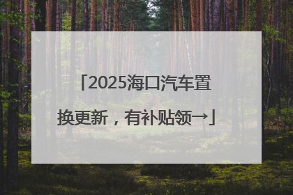 2025海口汽车置换更新，有补贴领→