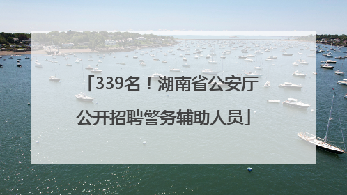 339名！湖南省公安厅公开招聘警务辅助人员