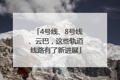 4号线、8号线、云巴，这些轨道线路有了新进展
