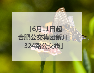6月11日起 合肥公交集团新开324路公交线