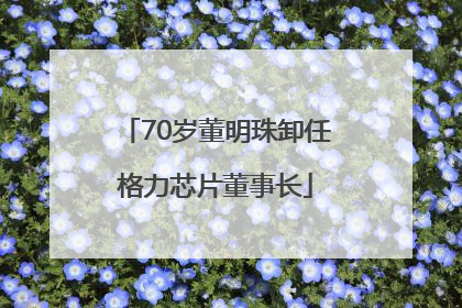 70岁董明珠卸任格力芯片董事长