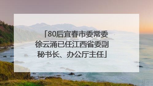 80后宜春市委常委徐云涌已任江西省委副秘书长、办公厅主任