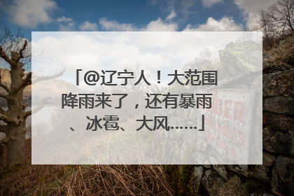 @辽宁人！大范围降雨来了，还有暴雨、冰雹、大风……
